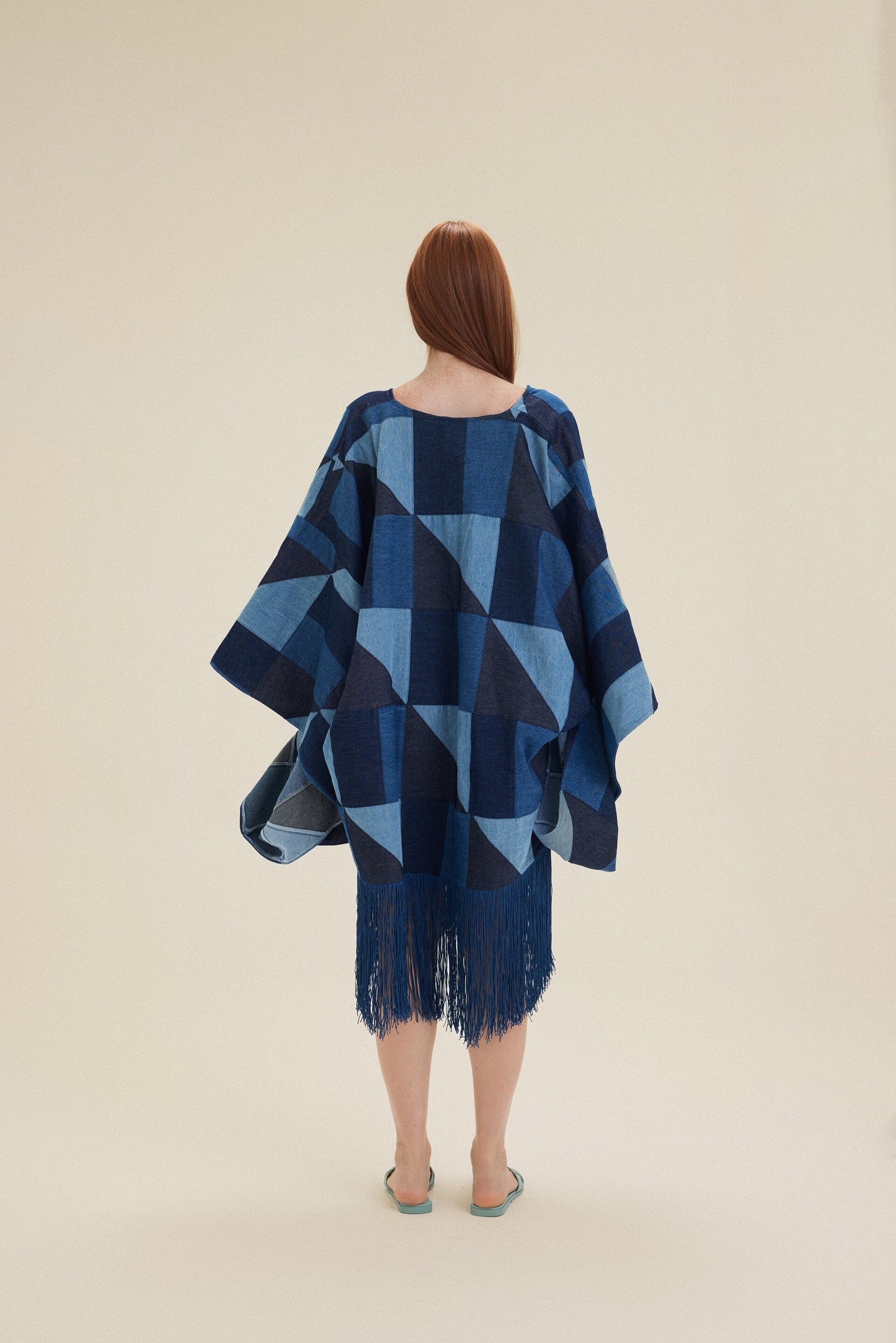 Blue Batchwork Denim Cardigan