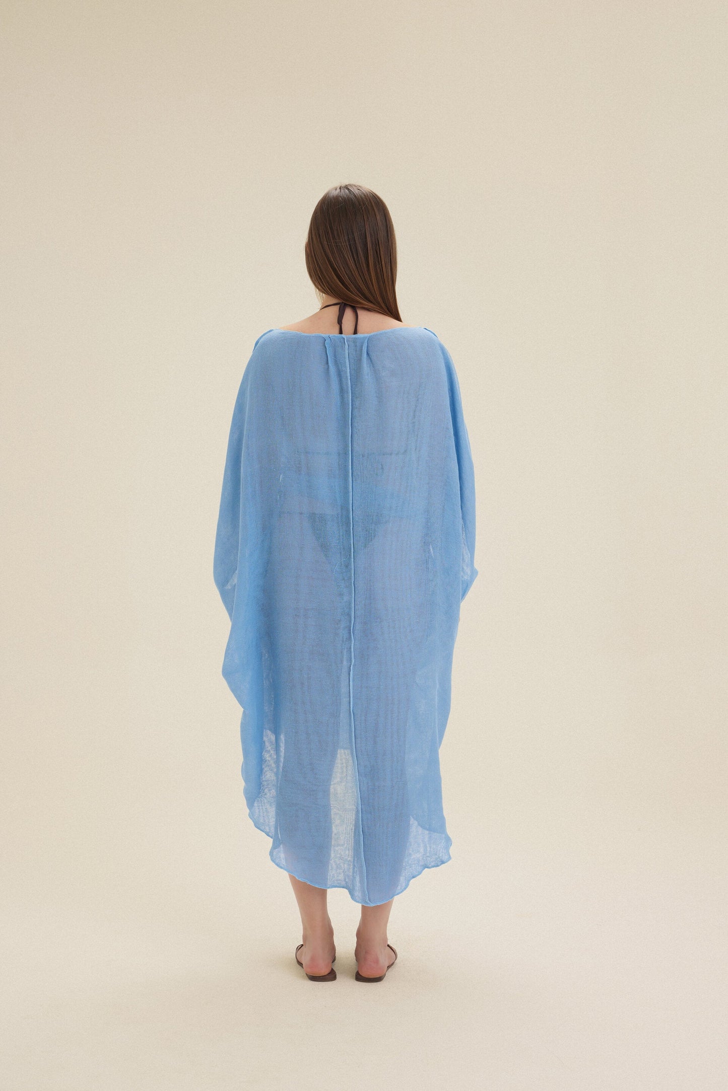 Blue Linen Beach Dress